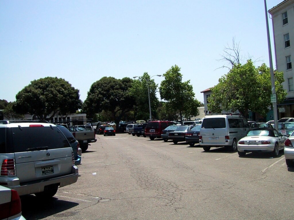 Driving lane through the Court Street parking lot on its final day, August 1, 2003
