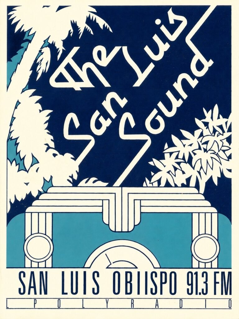 Vintage KCPR 91.3 FM San Luis Obispo decal with The San Luis Sound artwork