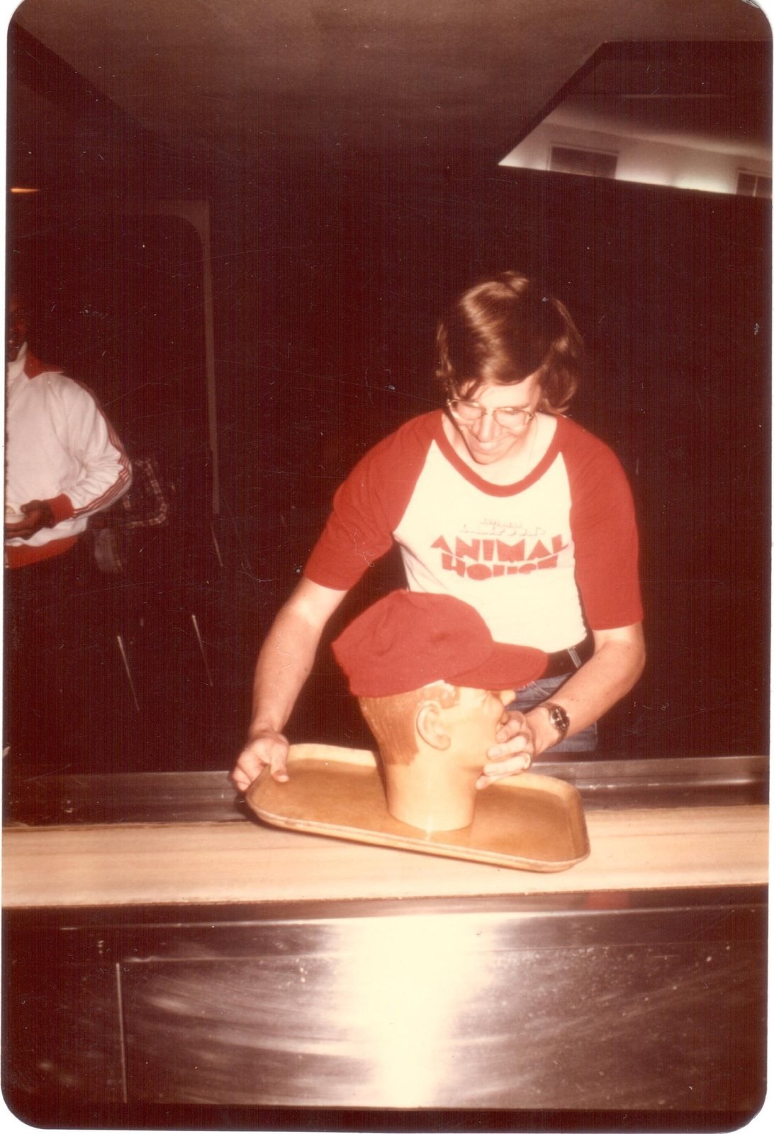 Melvin's head on a cafeteria tray