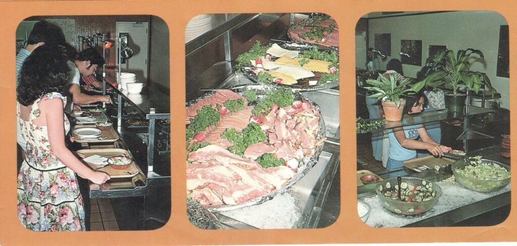 Stenner Glen dining hall food service photos from the 1978 brochure